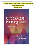 TEST BANK For Critical Care Nursing- A Holistic Approach&comma; 12th Edition by Morton Fontaine
