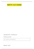 MATH 115 QUESTIONS CORRECTLY ANSWERED