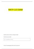 MATH 115 EXAM 1 QUESTIONS CORRECTLY ANSWERED