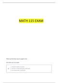 MATH 115 FINAL EXAM FORMULAS QUESTIONS AND ANSWERS WITH COMPLETE SOLUTIONS