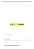 MATH 115 FINAL EXAM QUESTIONS AND ANSWERS WITH COMPLETE SOLUTIONS