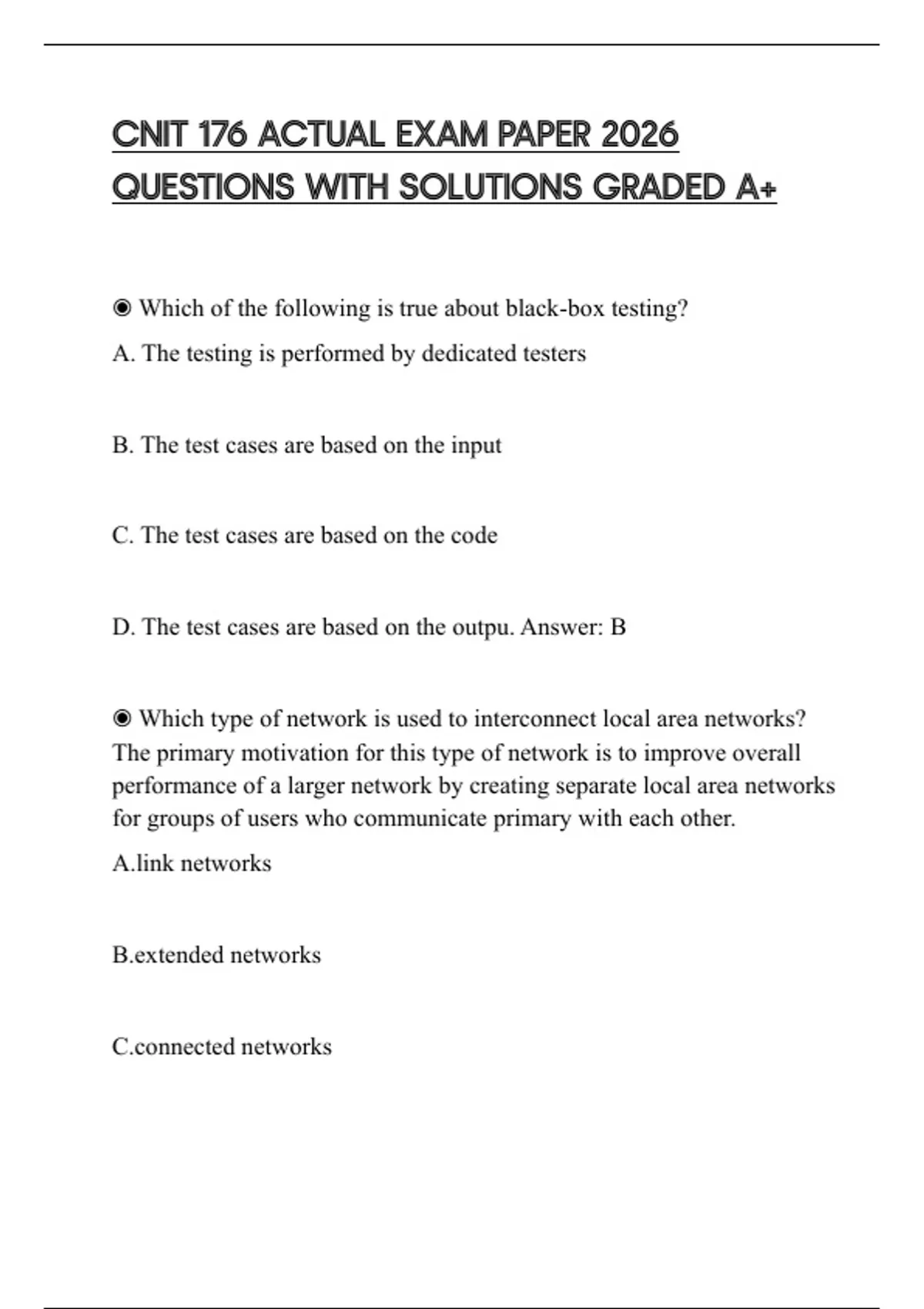 CNIT 176 ACTUAL EXAM PAPER 2026 QUESTIONS WITH SOLUTIONS GRADED A+ ...