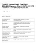VirtualSC Personal Health Final EXAM &lpar;2025&sol;2026&rpar; Updated&colon; EXAM QUESTIONS WITH ACCURATE ANSWERS &vert; GET IT RIGHT&excl;&excl;