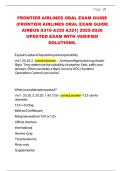 FRONTIER AIRLINES ORAL EXAM GUIDE &lpar;FRONTIER AIRLINES ORAL EXAM GUIDE AIRBUS A319 A320 A321&rpar; 2025-2026 UPDATED EXAM WITH VERIFIED SOLUTIONS&period; 