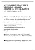 CNN EXAM FOR NEPHROLOGY NURSING CERTIFICATION COMMISSION COMPREHENSIVE EXAM 2026 QUESTIONS WITH ANSWERS GRADED A&plus;CNN EXAM FOR NEPHROLOGY NURSING CERTIFICATION COMMISSION COMPREHENSIVE EXAM 2026 QUESTIONS WITH ANSWERS GRADED A&plus;