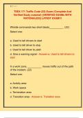 TEEX 171 Traffic Code &lpar;22&rpar; Exam &lpar;Complete And  Verified Study material&rpar; &vert;&vert;VERIFIED EXAMs WITH  RATIONALES&vert;&vert; LATEST EXAM&excl;&excl;&excl;