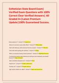 Esthetician State Board Exam| Verified Exam Questions with 100% Correct Clear Verified Answers| All Graded A+|Latest Premium Update|100% Guaranteed Success.