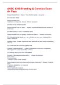 ANSC 4395-Breeding & Genetics Exam A&plus; Pass