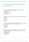 New Jersey Real Estate Exam Questions With Correct Answers