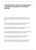 CCDM CERTIFICATION - NELSON &vert; 2025&sol;2026 UPDATE &vert; QUESTIONS AND ANSWERS &vert; WITH COMPLETE SOLUTION