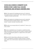 GCSE AQA SCIENCE CHEMISTRY ELITE REVIEW STUDY GUIDE FULLY SOLVED QUESTIONS AND DETAILED ANSWERS 2026