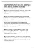 GCOR CERTIFICATION TEST 2026 QUESTIONS WITH VERIFIED CORRECT ANSWERS