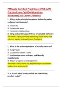 PMI Agile Certified Practitioner &lpar;PMI-ACP&rpar;  Practice Exam Certified Questions  &Answers&vert;100 Correct &vert;Grade A 