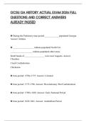 GCSU GA HISTORY ACTUAL EXAM 2026 FULL QUESTIONS AND CORRECT ANSWERS ALREADY PASSED