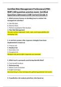 Certified Risk Management Professional &lpar;PMI RMP&rpar; 100-question practice exam Certified  Questions &Answers&vert;100 Correct &vert;Grade A &plus;