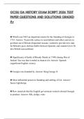 GCSU GA HISTORY EXAM SCRIPT 2026 TEST PAPER QUESTIONS AND SOLUTIONS GRADED A&plus;