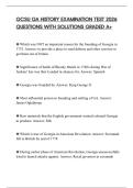GCSU GA HISTORY EXAMINATION TEST 2026 QUESTIONS WITH SOLUTIONS GRADED A&plus;