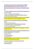 Certified Government Financial Manager &lpar;CGFM&rpar;  Exam Verified Questions&comma; Correct Answers&comma; and  Detailed Explanations for Students&vert;&vert;Already Graded  A&plus; 
