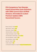   PCA Competency Test &lpar;Georgia Exam&rpar;&vert; Brand New Exam Questions with 100&percnt; Correct Clear Verified Answers&vert; All Graded A&plus;&vert;Latest Premium Update&vert;100&percnt; Guaranteed Success&period;