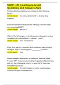 MGMT 425 Final Exam Actual Questions and Answers 2026&period;docx