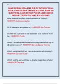 GAME DESIGN EOPA 2026 END OF PATHWAY FINAL  EXAM&comma; GAME DESIGN EXAM QUESTIONS&comma; EOPA 450  QUESTIONS&comma; GAME DEVELOPMENT ASSESSMENT&comma;  PATHWAY CERTIFICATION&vert;&vert;LATEST EXAM&excl;&excl; 