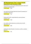 HR Management Test 1 Exam Actual Questions and Answers 2026&period;docx