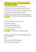 ECONS 101 Exam 1 Actual Questions and Answers 2026&period;docx