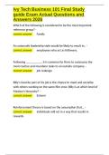 Ivy Tech Business 101 Final Study guide Exam Actual Questions and Answers 2026&period;docx