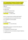 IVY Corporate Finance Practice Exam Actual Questions and Answers 2026&period;docx