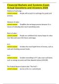 Financial Markets and Systems Exam Actual Questions and Answers 2026&period;docx