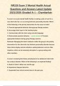 NR326 Exam 3 Mental Health Actual Questions and Answers Latest Update 2025&sol;2026 &lpar;Graded A&plus;&rpar; &ndash; Chamberlain