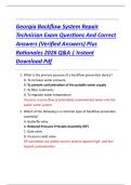 Georgia Backflow System Repair  Technician Exam Questions And Correct  Answers &lpar;Verified Answers&rpar; Plus  Rationales 2026 Q&A &vert; Instant  Download Pdf