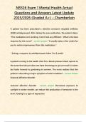 NR326 Exam 1 Mental Health Study Guide Questions and Answers Latest Update 2025&sol;2026 &lpar;Graded A&plus;&rpar; &ndash; Chamberlain