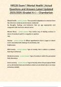 NR326 Exam 1 Mental Health &vert; Actual Questions and Answers Latest Updated 2025&sol;2026 &lpar;Graded A&plus;&rpar; &ndash; Chamberlain