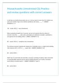 Massachusetts Unrestricted CSL Practice and review questions with correct answers