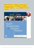 TEST BANK For Health Assessment for  Nursing Practice&comma; 7th Edition by Wilson&comma;  Verified Chapters 1 - 24&comma; Complete Newest  Version 