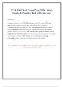 COR 106 Exam Guide 2026&colon; Questions&comma; Answers & Explanations
