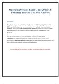 Operating Systems Final Exam 2026&colon; Practice Questions & Answers