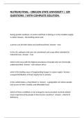 NUTR240 FINAL - OREGON STATE UNIVERSITY &vert; 189 QUESTIONS &vert; WITH COMPLETE SOLUTION&period;