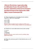 Alberta Electrician Apprenticeship  Certification Exam &lpar;Second Period&rpar;  Practice &lpar;Questions And Correct Answers  &lpar;Verified Answers&rpar; Plus Rationales 2026  Q&A&vert; Instant Download Pdf 