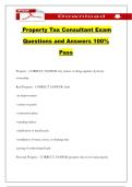 Property Tax Consultant Exam Questions and Answers 100&percnt; Pass