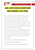 CON 1100V EXAM &num;2 QUESTIONS AND ANSWERS 100&percnt; PASS
