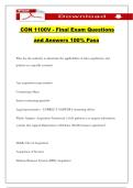 CON 1100V - Final Exam Questions and Answers 100&percnt; Pass