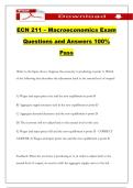 ECN 211 &ndash; Macroeconomics Exam Questions and Answers 100&percnt; Pass