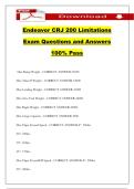 Endeavor CRJ 200 Limitations Exam Questions and Answers 100&percnt; Pass