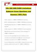 CRJ 200 GEN SUBS Limitations Endeavor Exam Questions and Answers 100&percnt; Pass
