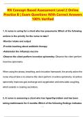 RN Concept-Based Assessment Level 2 Online Practice B &vert; Exam Questions With Correct Answers 100&percnt; Verified