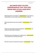 BALANCED BODY PILATES COMPREHENSIVE TEST 2025-2026 BRAND NEW ACTUAL EXAM WITH ANSWERS&period; 