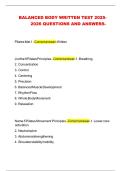 BALANCED BODY WRITTEN TEST 2025-2026 QUESTIONS AND ANSWERS&period;
