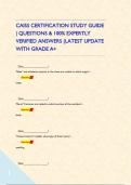 CAISS CERTIFICATION STUDY GUIDE &vert; QUESTIONS & 100&percnt; EXPERTLY VERIFIED ANSWERS &lpar;LATEST UPDATE WITH GRADE A&plus;      